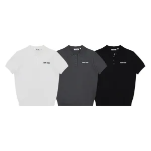 Reps Prada Short-Sleeved Shirt Ash Wool Blend Jacquard Sophistication