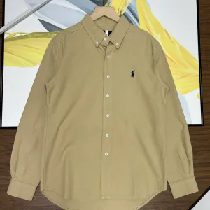 AAA Ralph Lauren Shirt Red Cotton Pure Exquisite Workmanship Embroidery