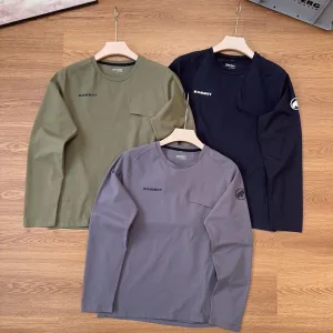 High Quality Super Clone Mammoth Long-Sleeved Green Cotton Soft Quick-Drying Minimalist Style Urban Commuting Spring Autumn Winter Frosted Texture