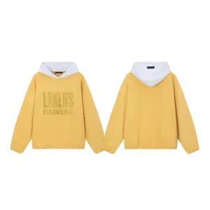 Super Clone Fear Of God T-Shirts Yellow Cotton Pure Ribbed Fabric Flannel Streetwear