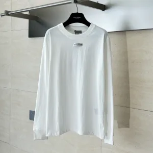 Luxury Dior Long-Sleeved T-Shirt Red Cotton