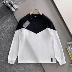 High Quality Luxury Fendi Cotton Long-Sleeved T-Shirt For Autumn