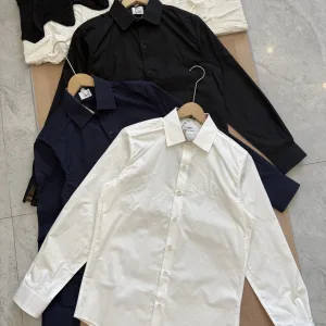 Designer Burberry Long-Sleeved Shirt Red High-End Quality Sophistication Embroidery Patch