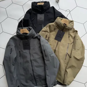 Designer Archaeopteryx Windbreaker Black Gore-Tex Nylon Embroidery
