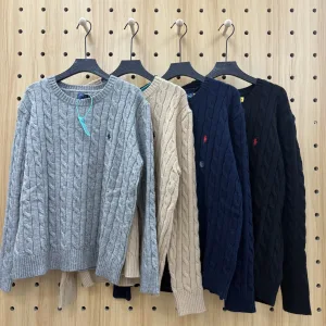 High Quality Reps Ralph Lauren Sweater Red Wool Blend Cable Knit Exquisite Workmanship Understated Luxury Lightweight And Breathable Embroidery