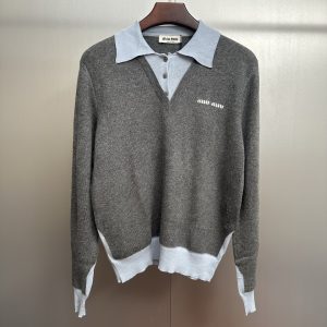1:1 Aaa Miu Miu Cashmere Polo Shirt