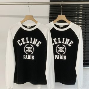 1:1 Aaa Celine Cotton Long-Sleeved T-Shirt For Fall
