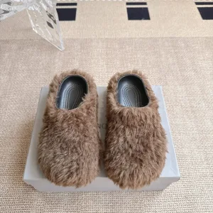 Designer AAA Balenciaga Slippers Ash Wool Summer Winter