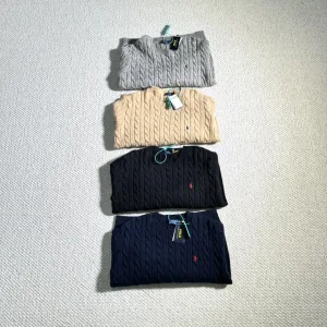 Reps Luxury Ralph Lauren Sweater Red Wool Blend Cable Knit Keep Warm Exquisite Workmanship Understated Luxury Lightweight And Breathable Embroidery