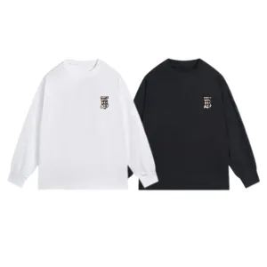AAA Luxury Burberry Long-Sleeved Shirts Ash Cotton Pure Combed High-Quality Materials Autumn Early