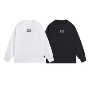Luxury AAA Burberry Long-Sleeved Shirts Red Cotton Pure Combed High-Quality Materials Autumn