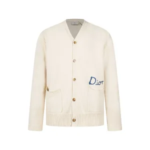 Super Clone Luxury Dior Cardigan Red Eva Cotton Wool Blend Down Nylon Embroidery Patch