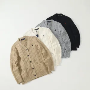 Super Clone Ralph Lauren Outerwear Red Cotton Wool Cable Knit Easy To Match
