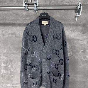 Designer Aaa Gucci Jacquard Cardigan For Autumn