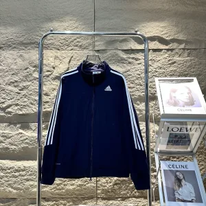 Luxury Adidas Coat Red Jacquard Autumn Winter Early