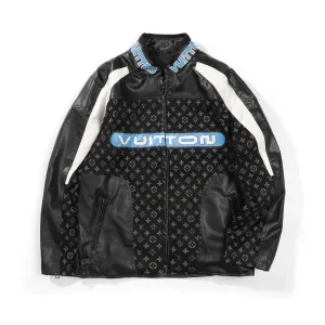 Super Clone Louis Vuitton Coat Ash Leather Patchwork Patch