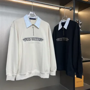 High Quality Louis Vuitton Hoodie Ash Silk Embroidery