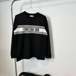 Luxury Dior Sweater Black Wool Blend