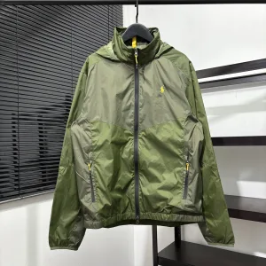 High Quality Ralph Lauren Long-Sleeved Jacket Red Polyester Mesh Waterproof Cloth Outdoor Functional Fabric Old Style Embroidery