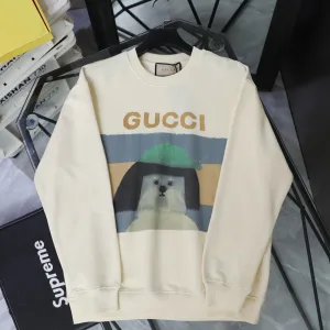 High Quality Super Clone Gucci Sweatshirt Green Spring Summer