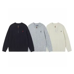 Super Clone High Quality Ralph Lauren Sweater Red Cotton Pure Embroidery