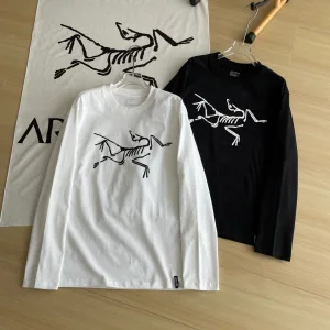 Luxury AAA Archaeopteryx Long-Sleeved T-Shirt Red Cotton Pure Long-Staple