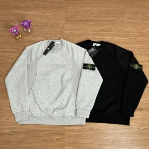 Luxury Stone Island Hoodie Ash Cotton Pure Exquisite Workmanship Street Style High-End
