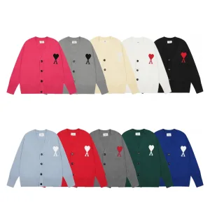 Designer Super Clone Ami Shirts Red Cotton Pure Down Polyester Jacquard Street Style