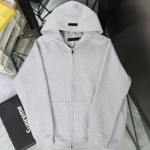 Designer Fear Of God T-Shirts Ash Cotton Ribbed Fabric Flannel Streetwear