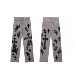 High Quality Reps Chrome Hearts Trousers Ash Eva Denim Understated Luxury Exquisite Tailoring Patch
