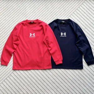 AAA Reps Balenciaga Long-Sleeved Shirts Red Cotton Pure