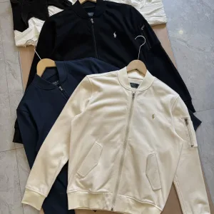 High Quality Reps Ralph Lauren Coat Red Cotton Clean Lines Crisp Silhouette Embroidery Zippered Pocket
