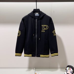 High Quality Luxury Prada Leather Outerwear