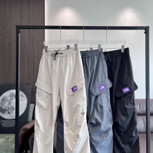 High Quality Designer The North Face Trousers Purple Relaxed Fit Autumn Patch