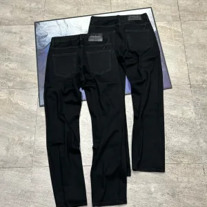 AAA Armani Jeans Red Denim Stretch Formal Business Metal Logo