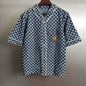 1:1 Louis Vuitton Denim Short-Sleeved Shirt