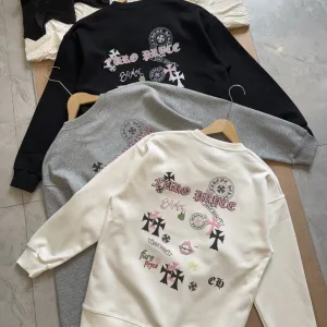 Designer Chrome Hearts Hoodie Ash Cotton Soft And Gentle Spring Autumn Winter Crisp Silhouette