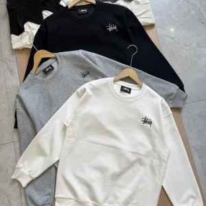 Reps Stussy Long-Sleeved Red Cotton Soft And Gentle Spring Autumn Winter