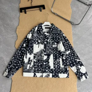 High Quality Reps Louis Vuitton Jacket Red Denim Clean Lines Spring Autumn Winter Early