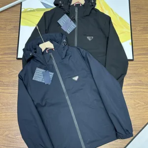 High Quality Luxury Prada Outerwear Red Quick-Drying Spring Autumn Early Patch