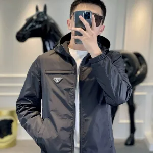 High Quality Super Clone Prada Outerwear Red Quick-Drying Luxury Business Spring Early Patch