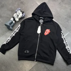 Designer Chrome Hearts Jacket Red Cotton Pure Top-Grain Calfskin Patch Glossy Finish