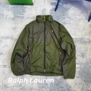 Luxury Ralph Lauren Jacket Red Down Polyester Mesh Waterproof Cloth Lace Outdoor Functional Fabric Unrestricted Movement Not Easily Damaged Adjustable Drawstring Daily Commute Old Style Embroidery Patch Color Blocking