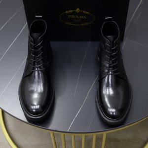 High Quality 1:1 Prada Calfskin Ankle Boots