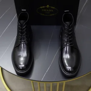 High Quality 1:1 Prada Calfskin Ankle Boots