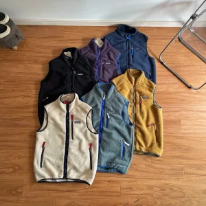 Reps Designer Patagonia Outerwear Yellow Wool Lambswool Fleece Mesh Fabric Breathable Elastic Stitching Color Blocking