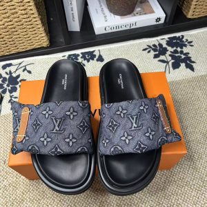 High Quality Louis Vuitton Canvas Slippers