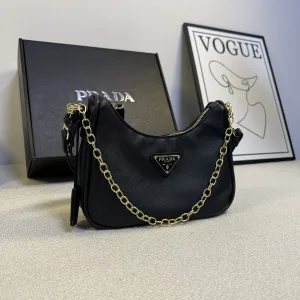 High Quality Luxury Prada Handbags Black High-End Quality