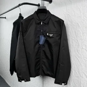Reps High Quality Prada Jacket Black Nylon Fabric Exquisite Workmanship