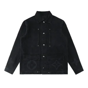 Designer High Quality Louis Vuitton Outerwear Ash Jacquard Denim Side Pockets